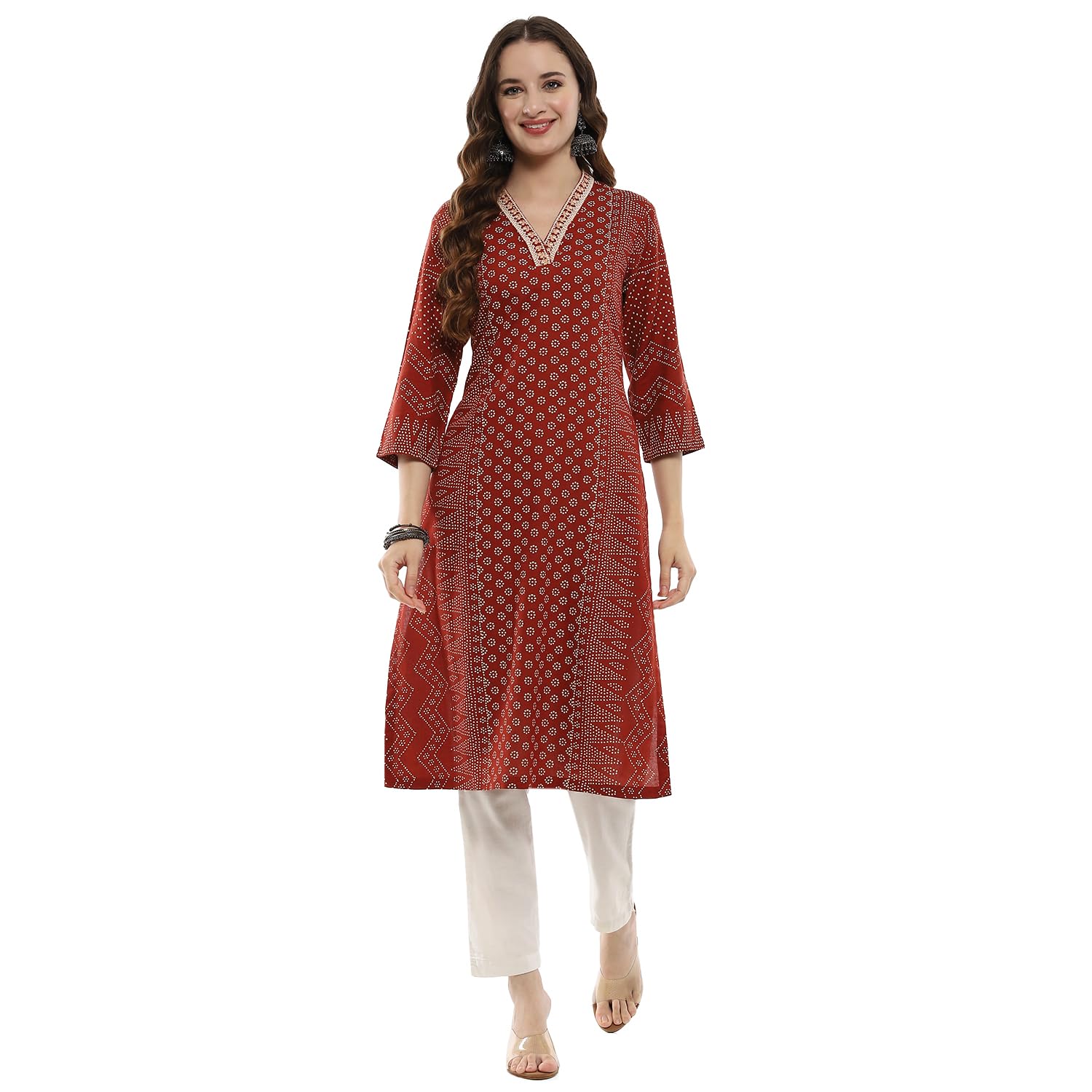 biba Women Printed Regular Fit Straight Kurta-picture-41