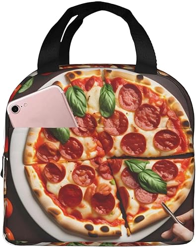 Miniatura 1 de Lonchera de trabajo, bolsa de almuerzo de viaje para pizza para mujeres y hombres, contenedor de almuerzo aislado reutilizable de gran capacidad