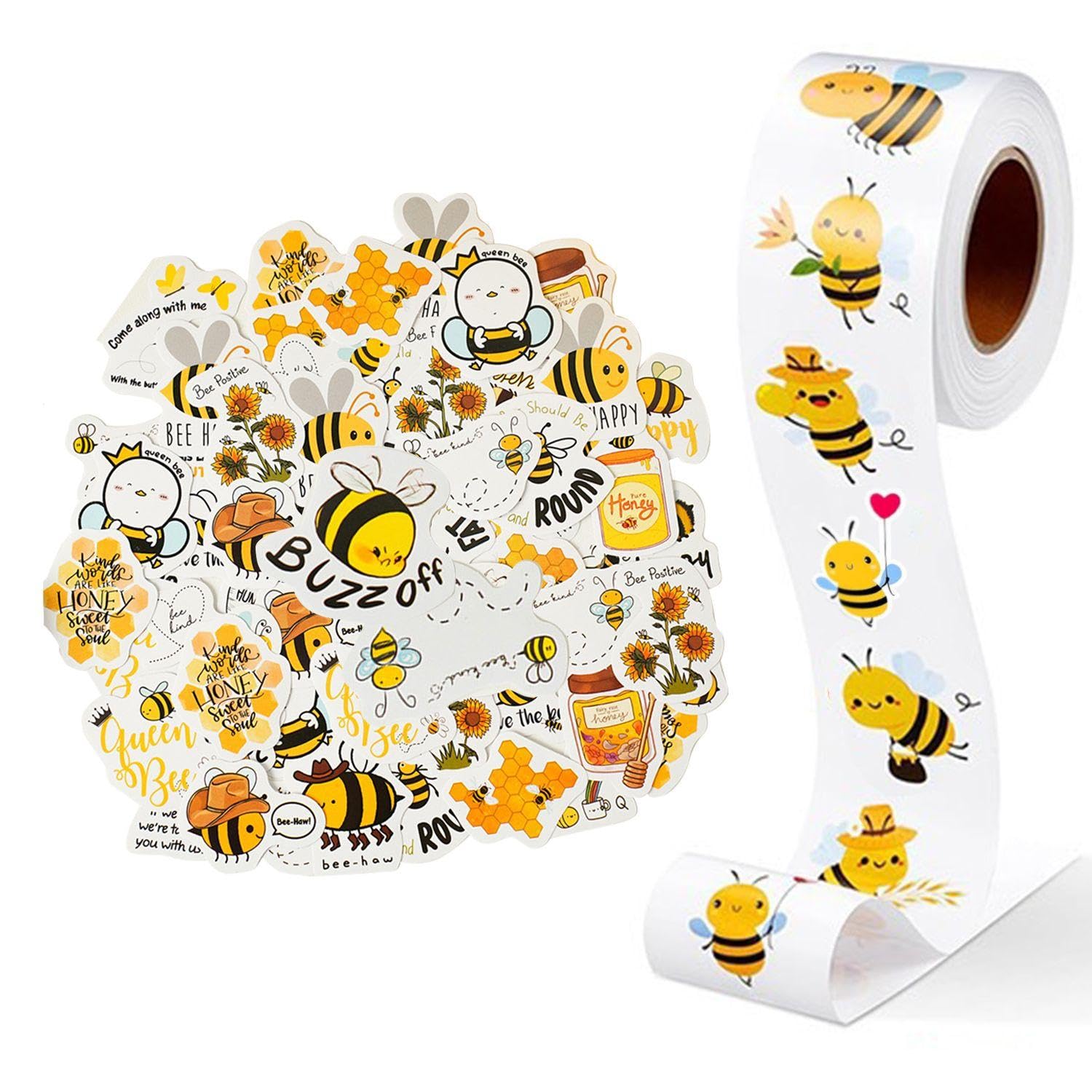 Rollo De Pegatinas 3D De Abejas - 46 Piezas para Niños, Decoración De Pared y Ventanas, Paquete De Fiesta De Dibujos Animados