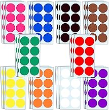 5 cm Round Dot Stickers Colour Coding Labels Marking Dots – 10 Colours, Pack of 240