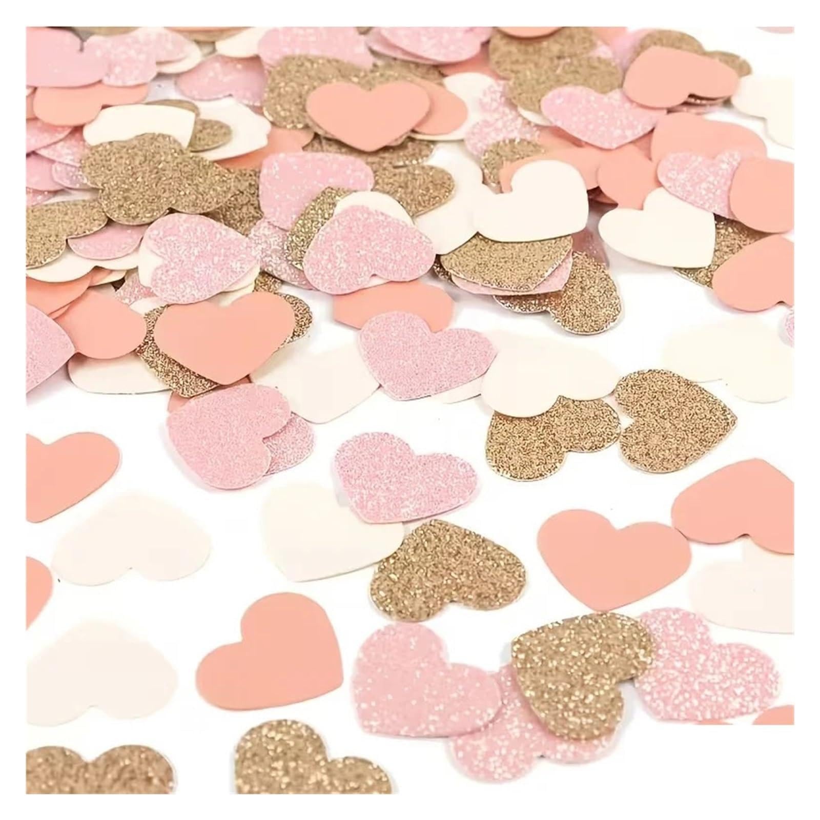 Konfetti 300 Stück rosa Herz-Konfetti, Tischdekoration | For die Hochzeit, Junggesellenabschied, Verlobung, Geburtstagsfeier