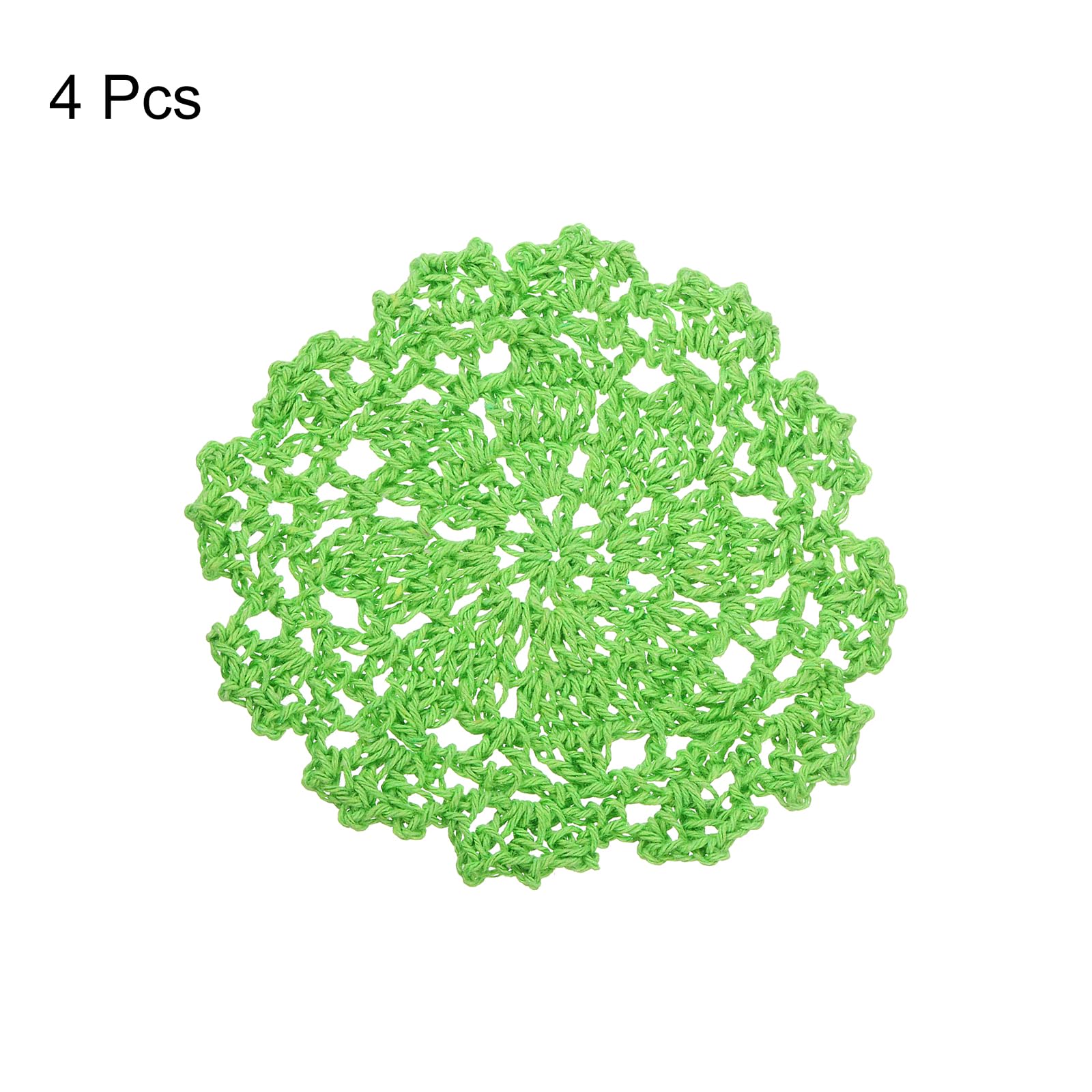 uxcell Fabric Coasters, 4pcs 4", Cotton Woven Crochet Doilies - Image 3