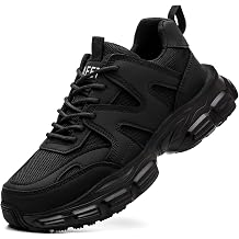 Hogent Steel Toe Shoes for Women Men Wide Non Slip Composite Work Sneakers Indestructible Comfortable Safety Tennis Shoes Lightweight Breathable Construction Sneakers Puncture Proof Ergonomic Design