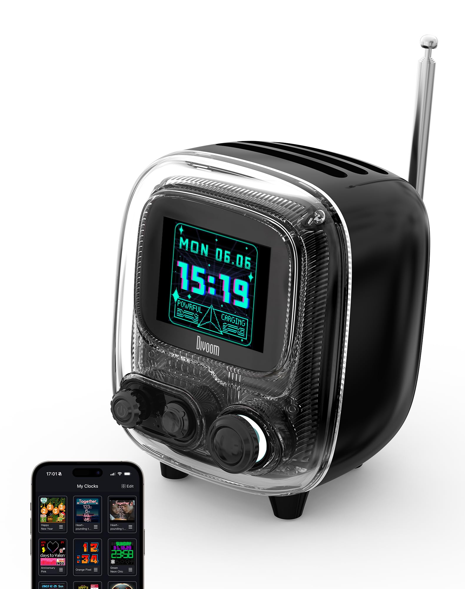 Amazon | Divoom Tiivoo-2 Bluetoothスピーカー FM付き、128