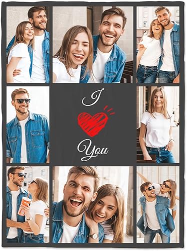Miniatura 4 de Manta personalizada con imagen, mantas personalizadas y mantas personalizadas, manta personalizable para regalos del día de San Valentín, cumpleaños
