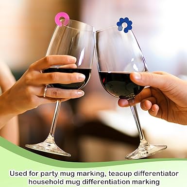 Marqueurs De Verres Réutilisables Pour Verres à Vin - Lot De 18 Pendentifs Colorés Avec Paillettes En étoile - Parfaits Pour Fêtes, Mariages, événements