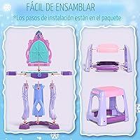 Vista 7 de Lehoo Castle Juego de Mesa de Tocador y Silla para Niñas, Mesa de Maquillaje para Niñas con Espejo, Taburete, Luces, Música, Juego de Tocador