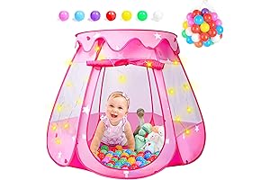DISHIO Kids Play Tent with Tunnel and Ball Pit, Star Lights, Toddler...