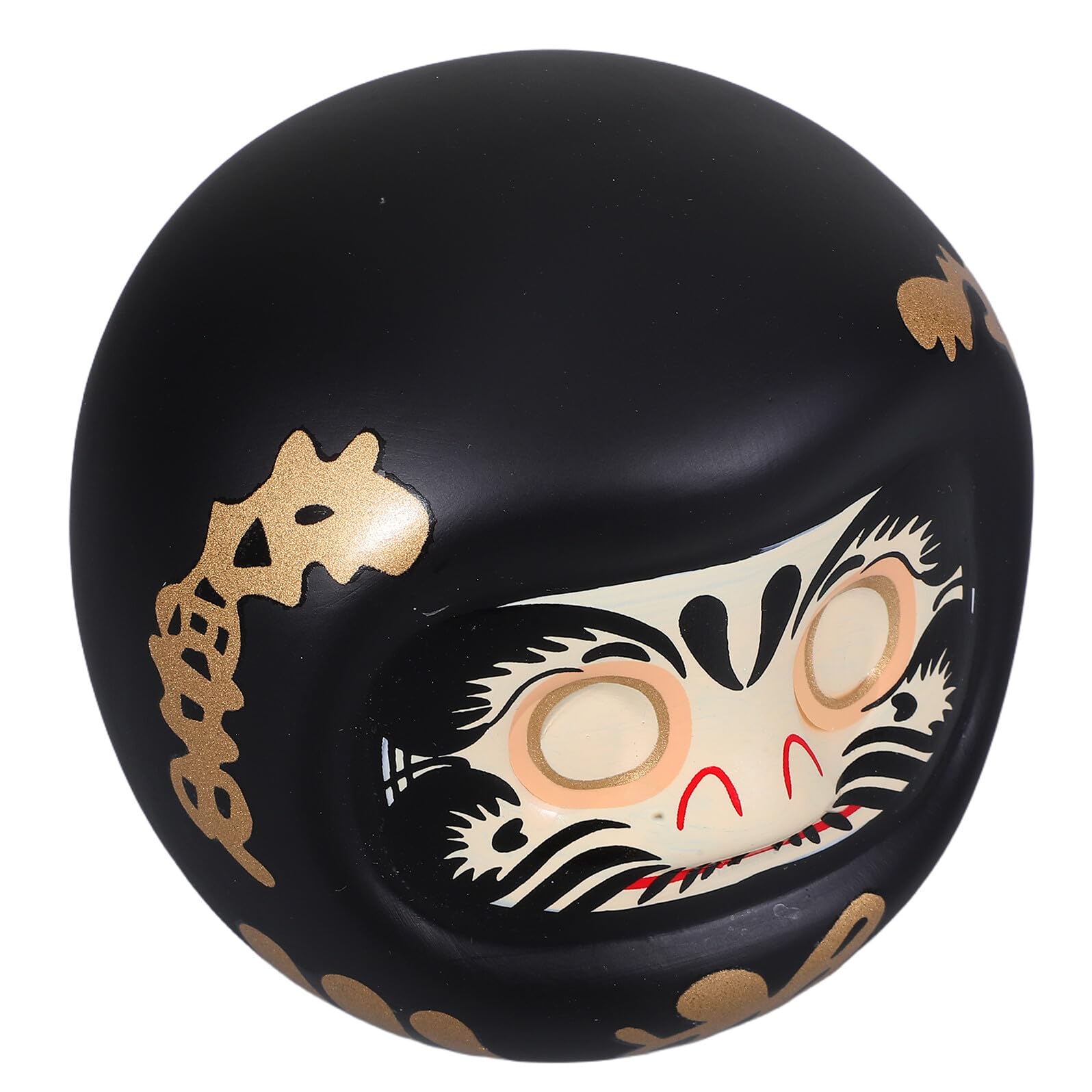 Tirelire Daruma FRCOLOR, pot d'épargne décoratif noir pour sublimer votre bureau ou salon