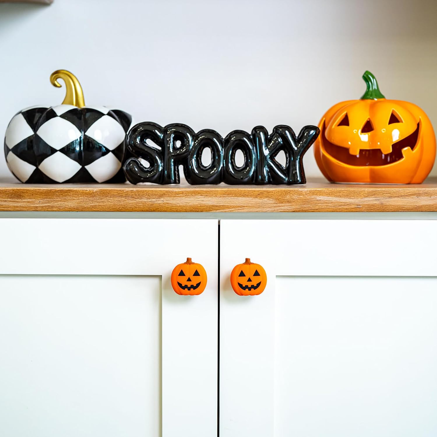 Knobēz 12pk Jack o Lantern Decorative Knob Covers for Halloween Decor image 3