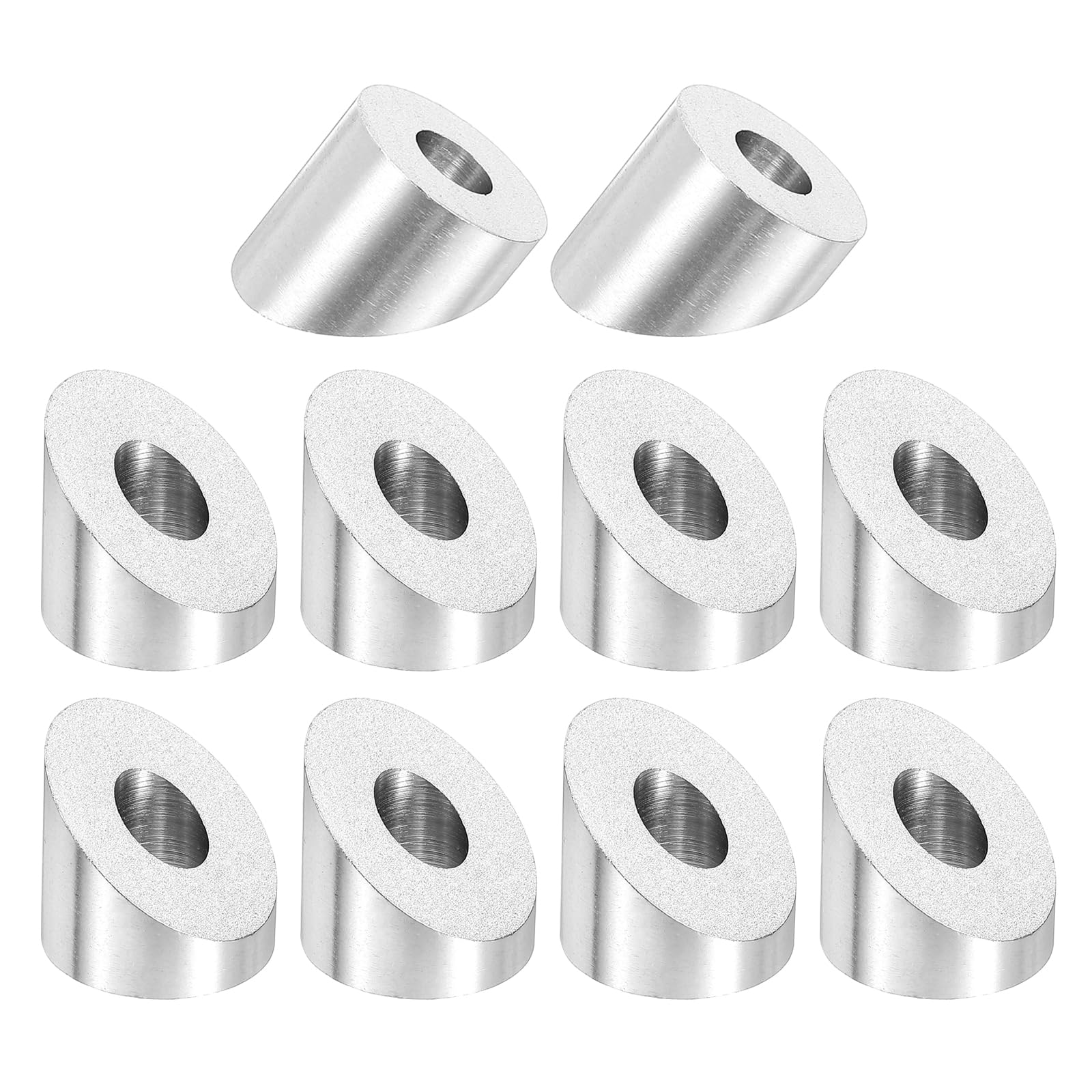 QUARKZMAN 20 Pcs 1/4" 37 Gradi Angolo Rondella Smussata, T316 Acciaio Inossidabile Rondella Angolata per Ringhiere Cavi Estremità Scale Paletti Legno Metallo, Argento