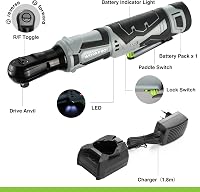 WORKPRO Elektromos Racsnis Kulcs Készlet, 12V, 55 Nm, 3/8" Méretű, LED Világítással, 2.0 Ah Akkumulátorral, 9 Dugókulccsal és Táskával 3