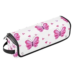 Watercolor Butterflies Hair Tools Travel Bag Portable Hair Accessory Organizer with Heat Resistant Mat 2 in 1 Curling