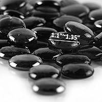 Vista 3 de CYS EXCEL Rellenos de jarrón plano de cristal negro extragrande de 1.1 a 1.35 pulgadas (1 libra), múltiples opciones de color, cuentas de mármol