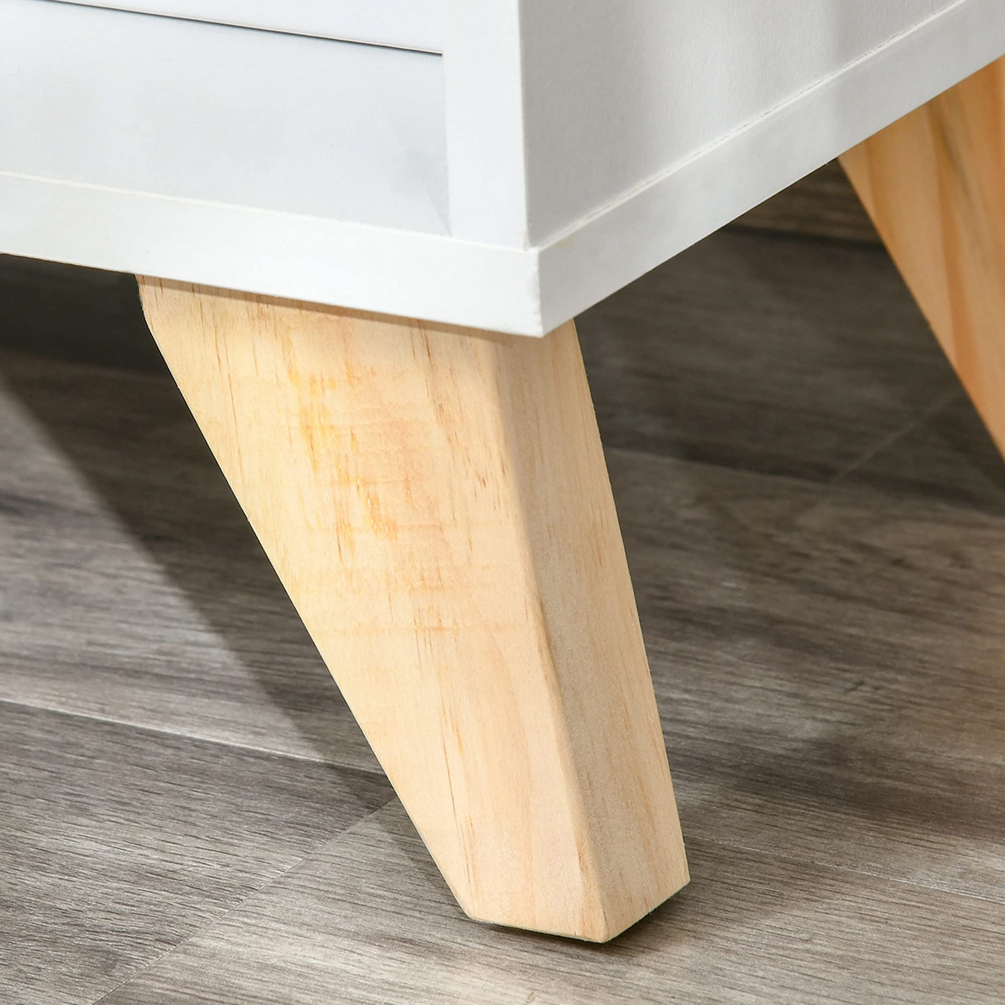HOMCOM Mobiletto Multiuso con Armadietto e Ripiani Aperti, Mobile da Soggiorno, Cucina, Ufficio in Legno Bianco, 60x30x78cm