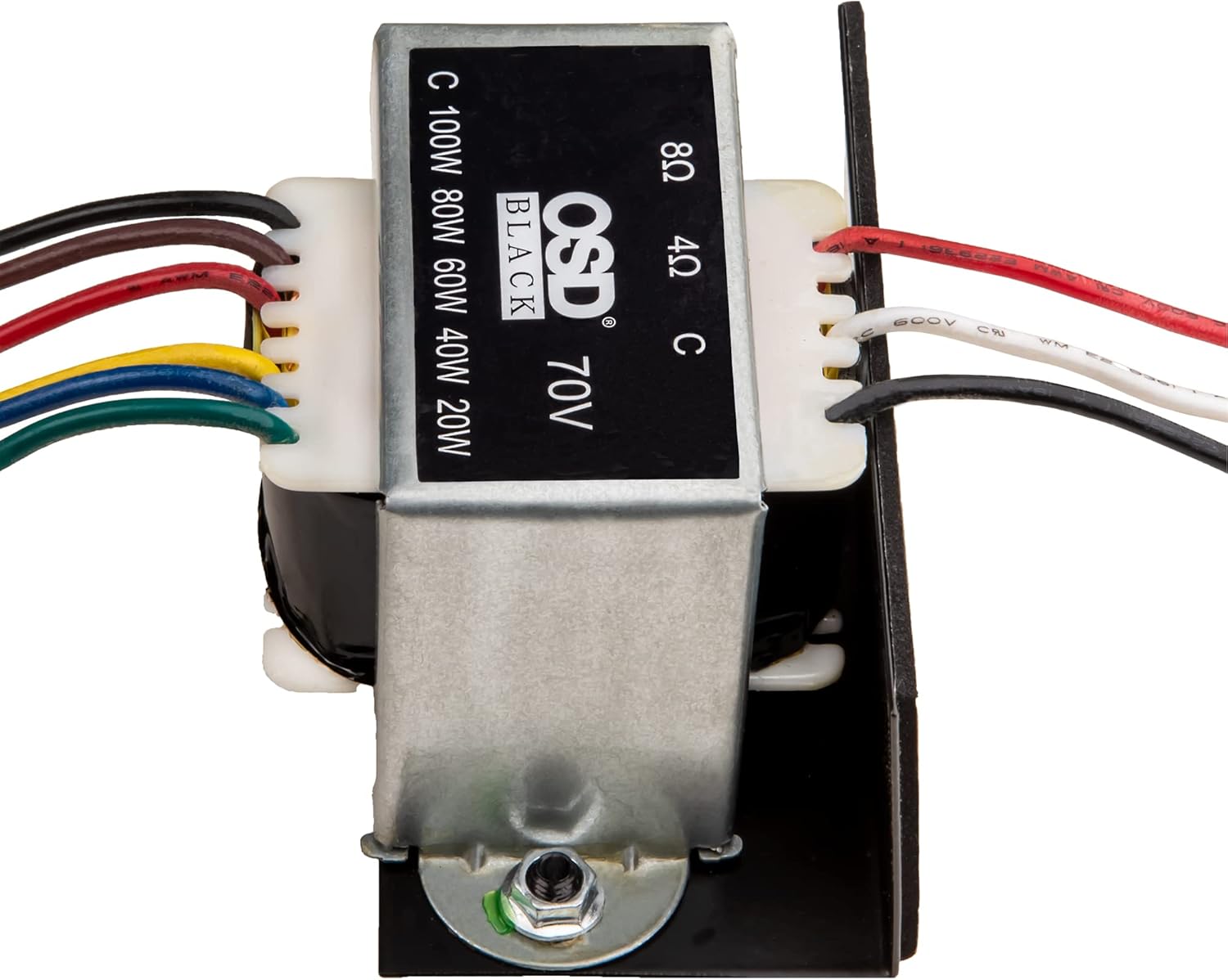 70V Commercial 100W Max Line Matching Indoor Transformer, (100W, 80W, 60W, 40W and 20W Taps)