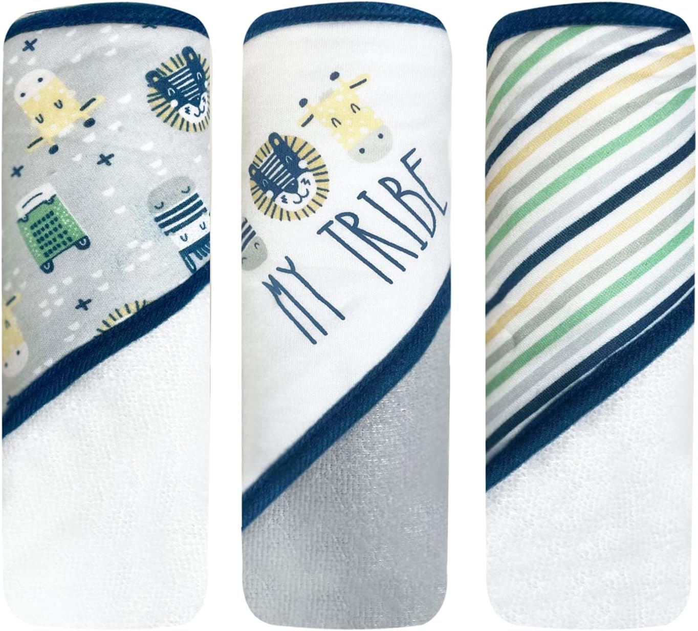 MODERN BABY 3 Pack Hooded Baby Bath Towel Set for Newborns Infants & Toddlers, Boys & Girls Baby Hooded Towels