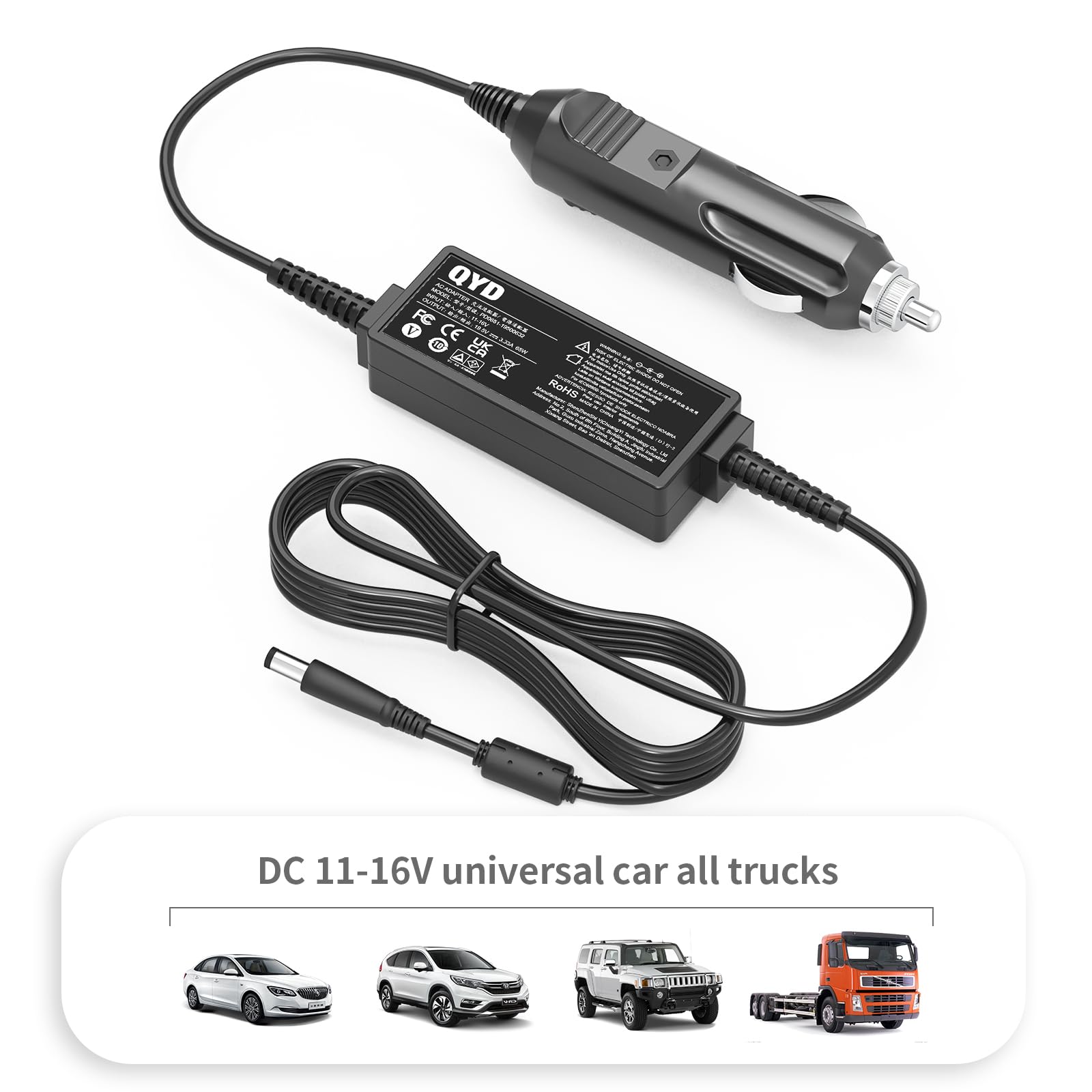 Chargeur de Voiture pour Ordinateur Portable 65 W pour HP Pavilion DV7 DV6 DV5 DV4 DM4 G7 G6, Compaq Cq57 Cq62 Cq56 Cq61 Cq60 Cq58,2000-329WM 2000-2A20NR 2000-2B09WM, Probook 4540s 4440s 4430s
