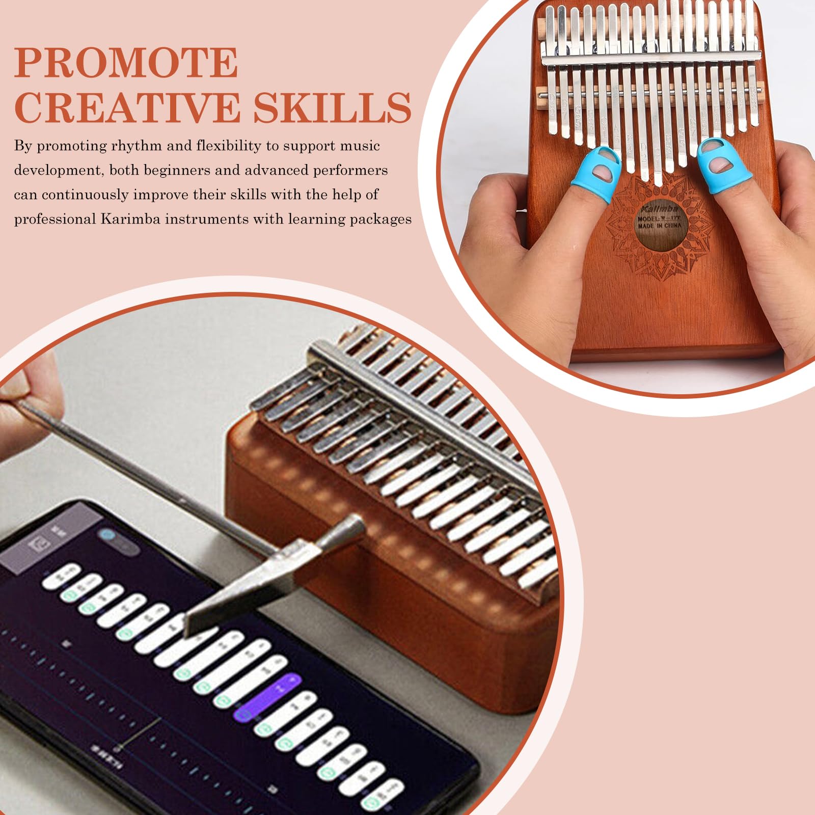 Kalimba pianino na kciuk, 17 kluczy: profesjonalny instrument kalimba z pakietem do nauki, instrumentem do nauki i instrumentem muzycznym, dla dzieci, dorosłych i miłośników muzyki