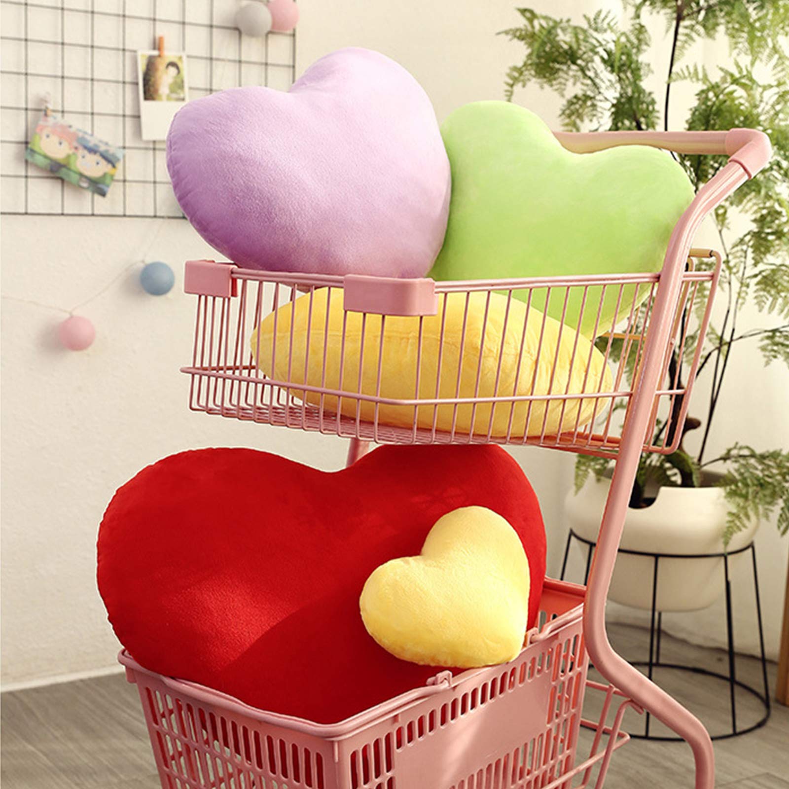 Mokoggiri Heart Pillow Valentine's Day Decorations Soft Heart Throw Pillows Stuffed Heart Plush Pillows Sofa Home Decor (Red, 15 inch)