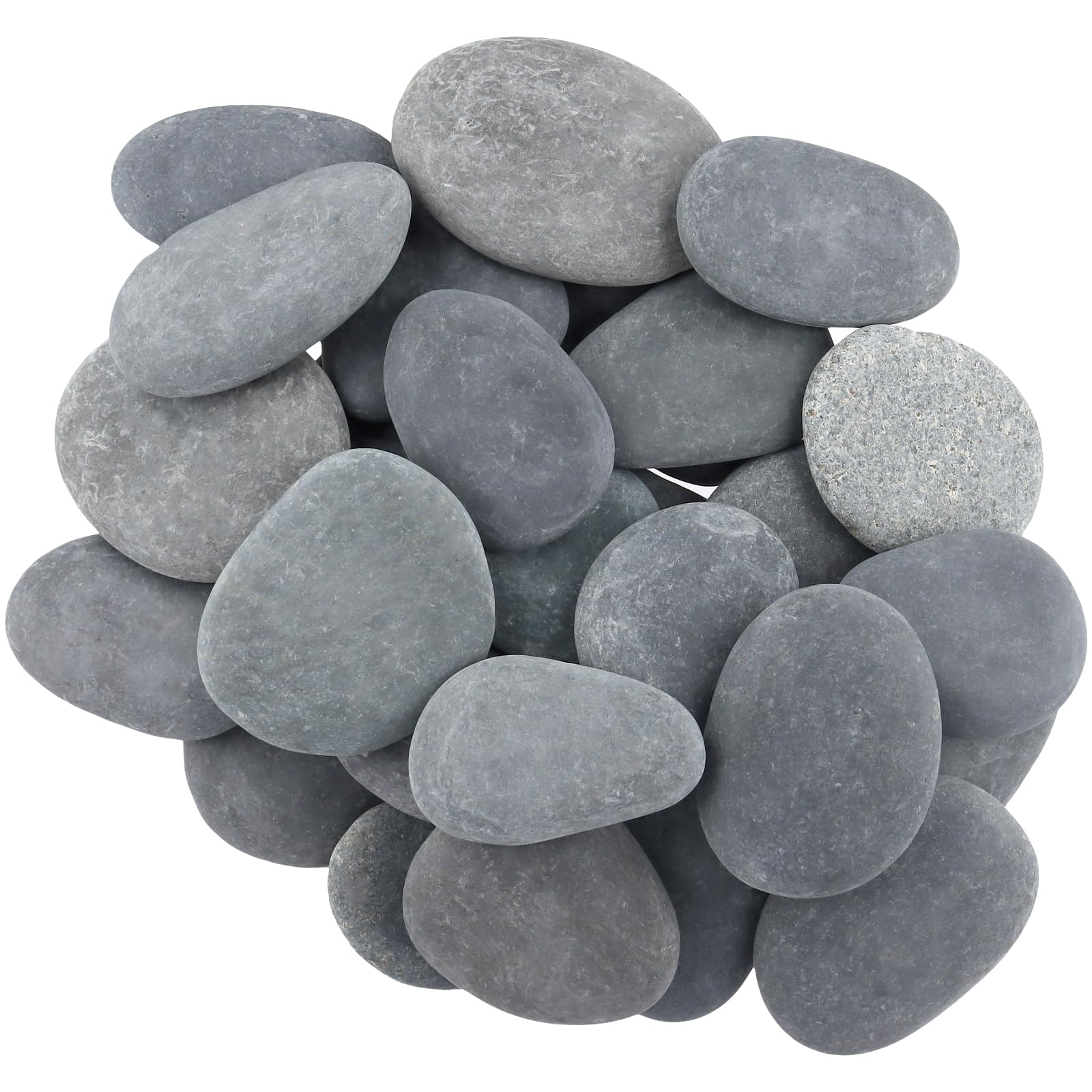 SOUJAP Lot de 40 galets de plage plats de 5 à 8 cm, roche de rivière lisse et plate pour peinture, pierre de rivière naturelle pour peinture, artisanat, décoration