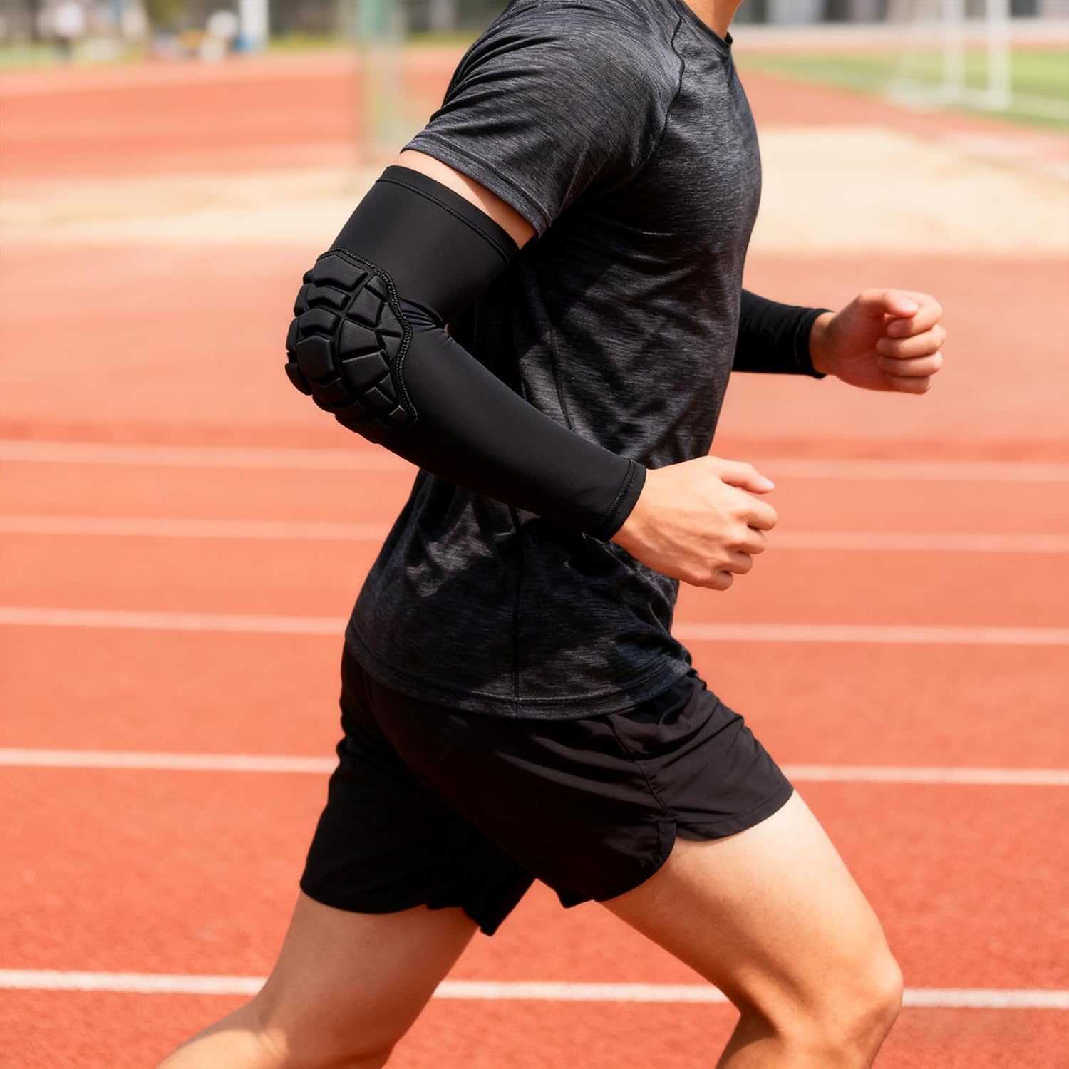 Football Arm Pads Padded Arm Sleeves Compression Elbow Pads Protective Support for Volleyball Wrestling 1 Pair - Image 4