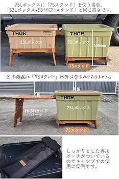 Amazon｜ノーブランド品 THORコンテナ75スタンドPUPACAMP