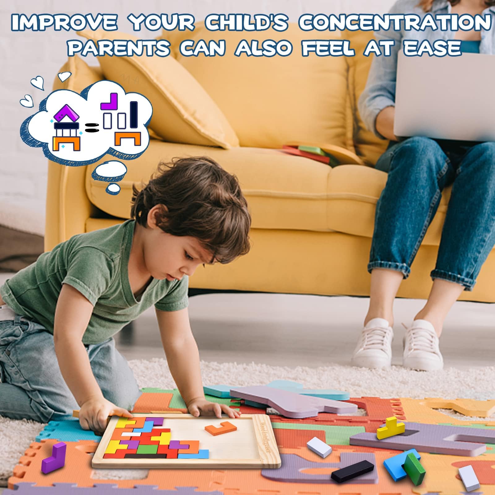 Amazon.co.jp: CCINEE 木製テトリスパズル ジグソーパズル 知育道具