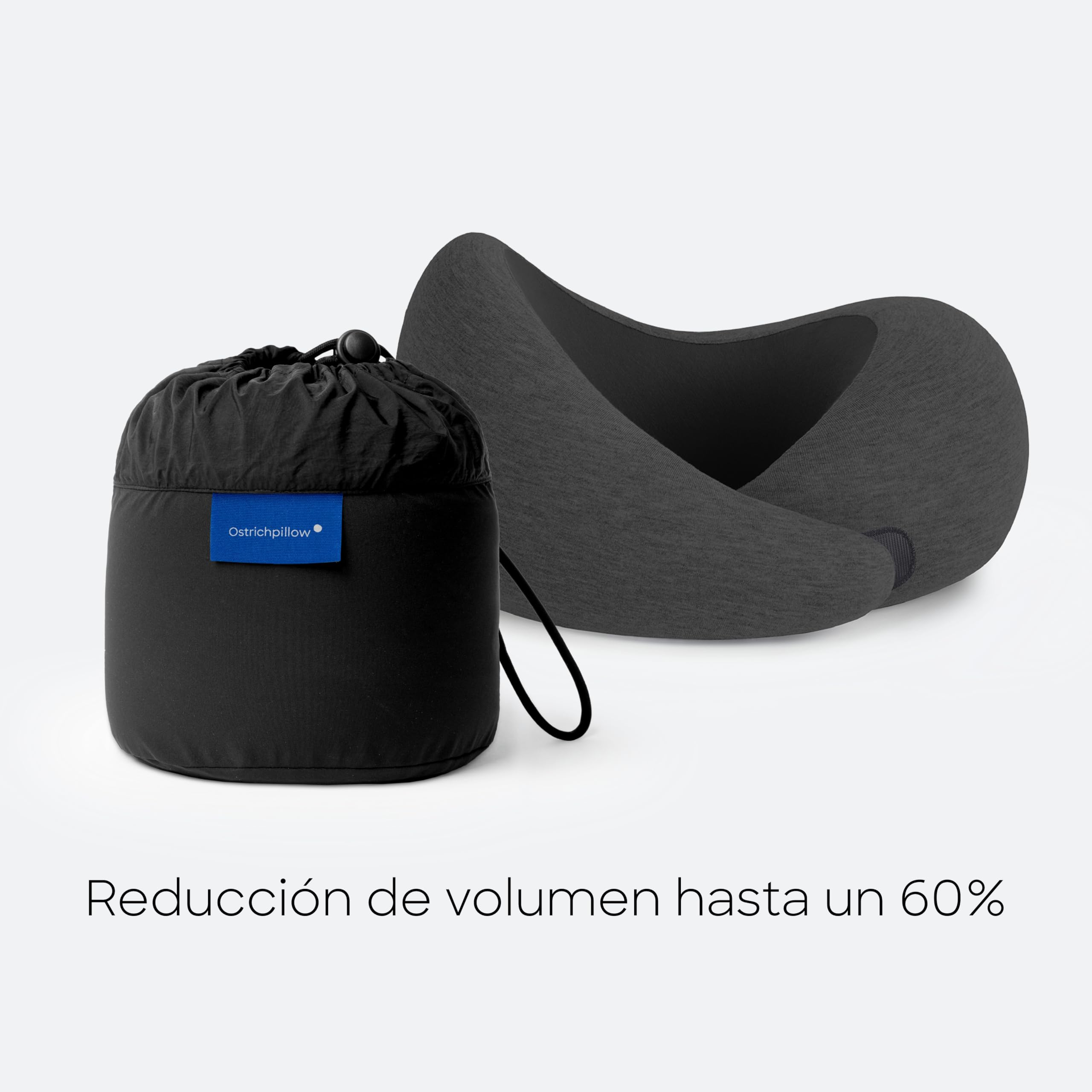Ostrichpillow Go Neck Pillow Almohada de Viaje Espuma Memoria Diseño Ergonómico 360º Lados Asimétricos Funda Lavable Modal