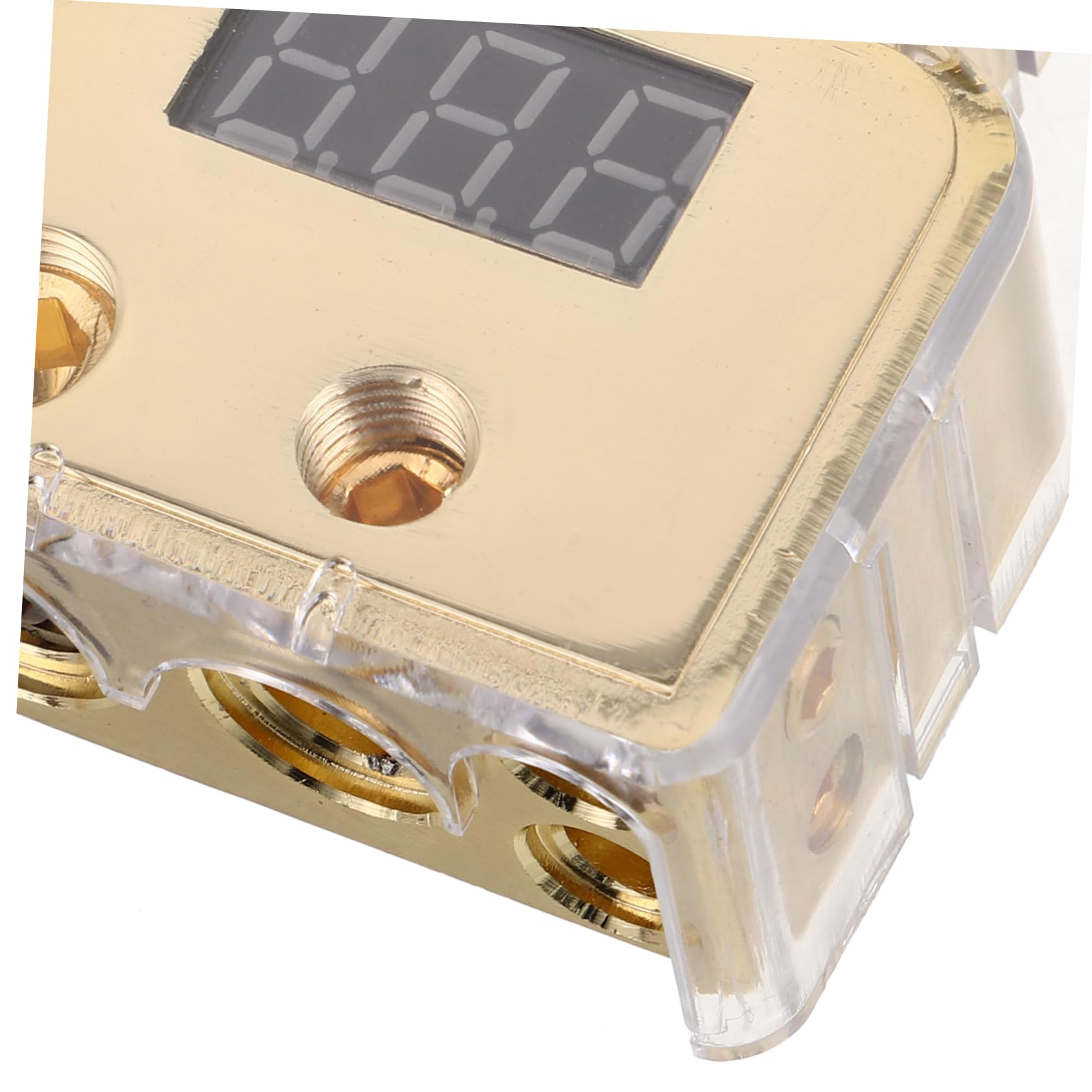 GALPADA 1 Set de Cosses de Batterie pour Voiture, Connecteurs de Borne en Alliage de Zinc, Affichage Voltmètre Numérique, avec Shims et Cache-bornes, pour Installation Audio Auto et Marine