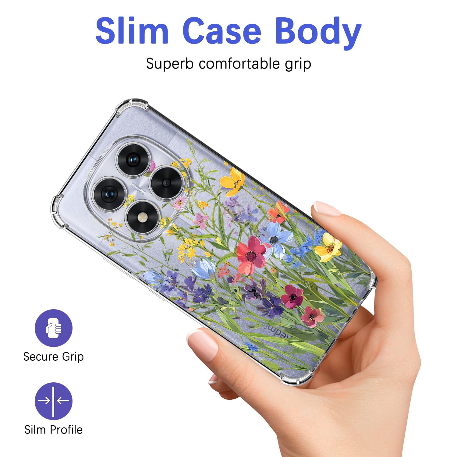 Handyhülle Xiaomi Redmi Note 10 Pro - Transparente Blumen-Hülle Aus Weichem Silikon, Stoßfest & Kratzfester Schutz