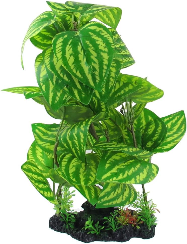 Uxcell Plastic Aquarium Fish Tank Manmade Plant, Green, 12