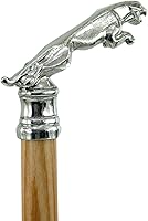 Vista 2 de Italia - Bastón personalizado - Longitud de color 38 pulgadas grabado nombre - Madera metal - Artesanos italianos - Jaguar - Elegante ceremonia