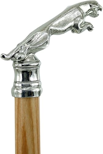 Miniatura 2 de Italia - Bastón personalizado - Longitud de color 38 pulgadas grabado nombre - Madera metal - Artesanos italianos - Jaguar - Elegante ceremonia para