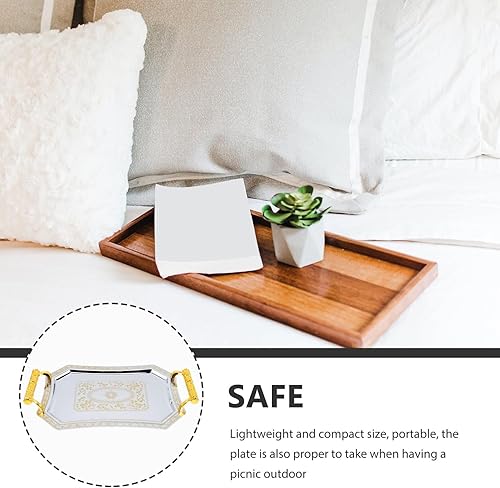 Miniatura 7 de Bandeja de fruta de acero inoxidable Bandeja rectangular para servir café de acero inoxidable, plato de bebida de té, postre de frutas, bandeja de