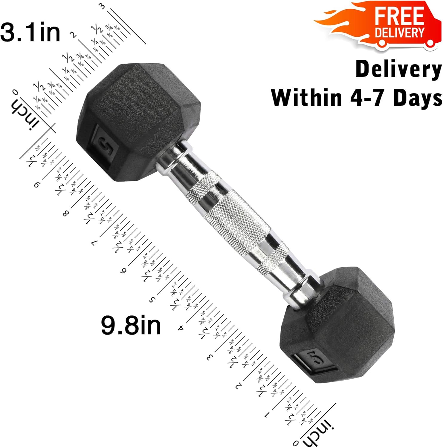 Aimyoo Hex Rubber Dumbbell with Metal Handle for Strength Training Full Body, Weight Loss, Home Fitness, Fitness Dumbbells 5lbs, 10lbs, 15lbs, 20lbs, 25lbs, 30lbs, 35lbs in Pairs or Singles : Sports & Outdoors
