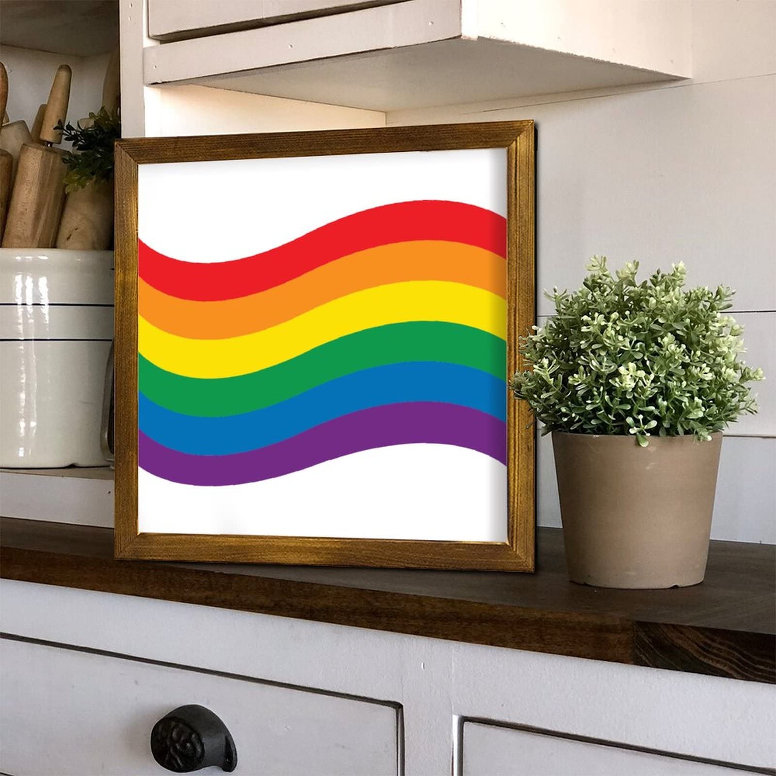 Vgrti Love Who You Are Wooden Sign - LGBT Rainbow Pride Desk Decor For Home Or Office - View #7