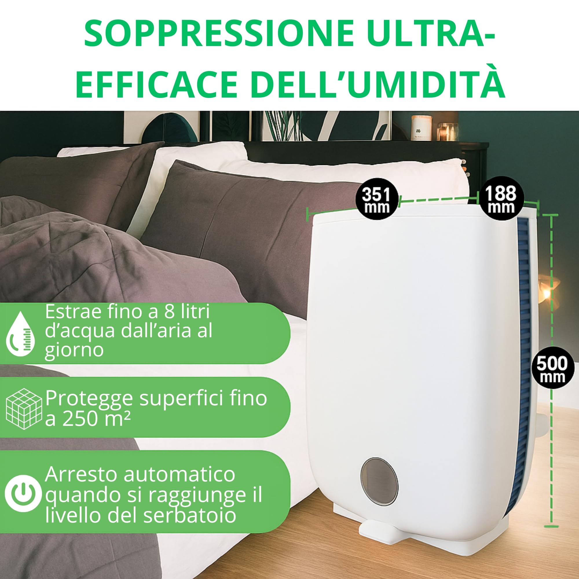 Meaco DD8L Deumidificatore per disidratazione, Ionizzatore, Ideale per l'uso in Locali Non riscaldati (Inferiore a 10 °C), Funzione Auto-Restart, 660 W, 240 V, Blanc Avec Bordure Bleue
