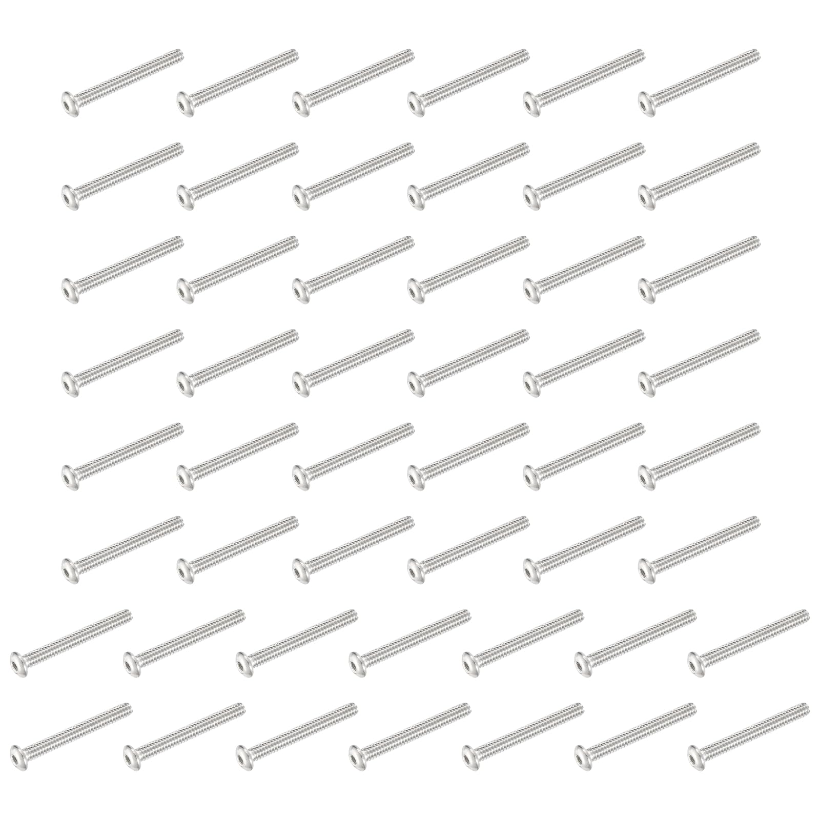 PATIKIL Button Head Socket Cap Screws, 50 PCS #4-40 UNC x 1 Inch 304 Stainless Steel Hex Drive Fully Thread Machine Bolts Screw for Furniture Water Pump Light Fixture, Silver — image 1