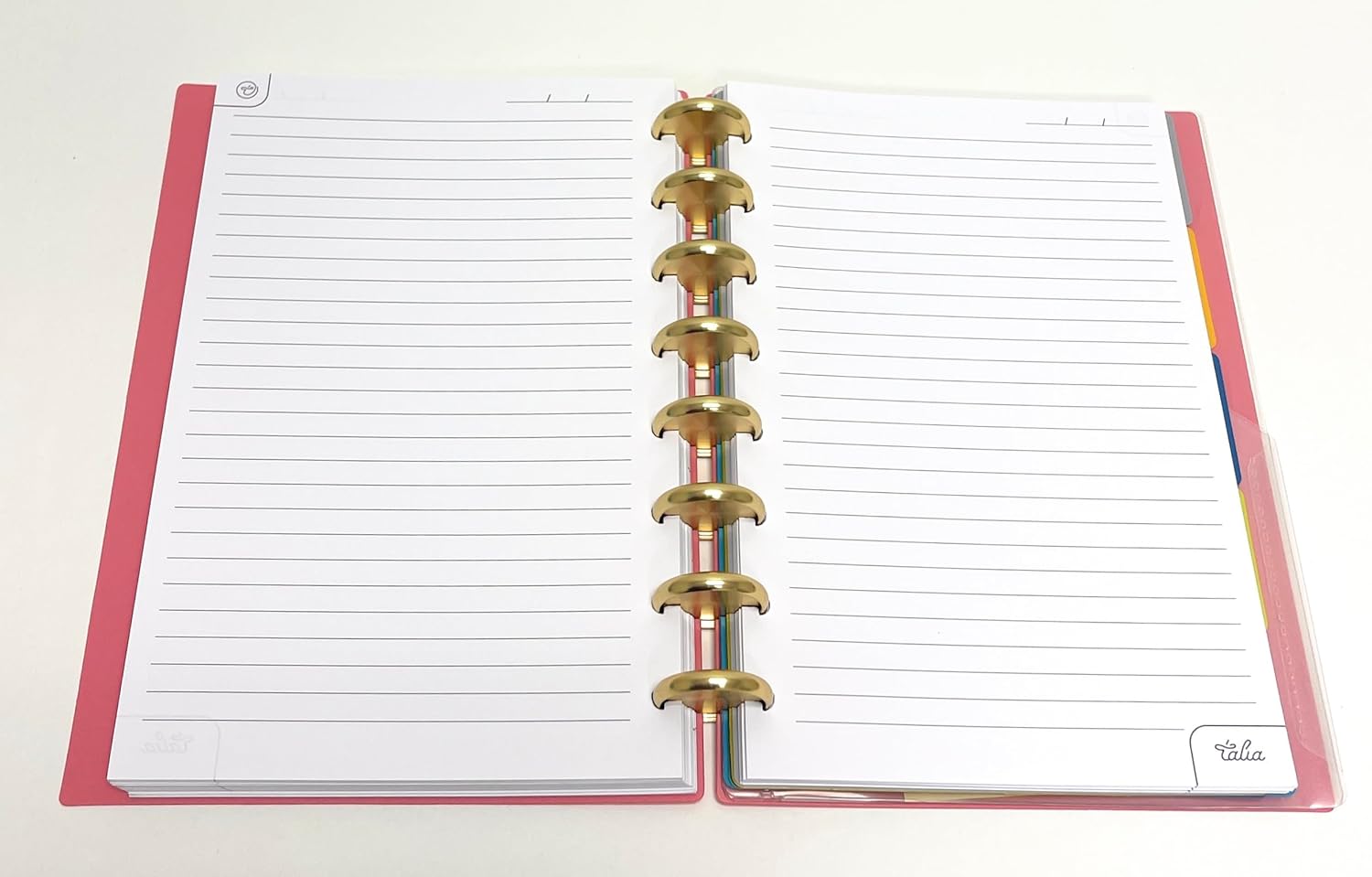 Talia Discbound Notebooks, Planner, Customizable, With 1" Gold Discs (Canyon Clay, Junior (5.5in x 8.5in))