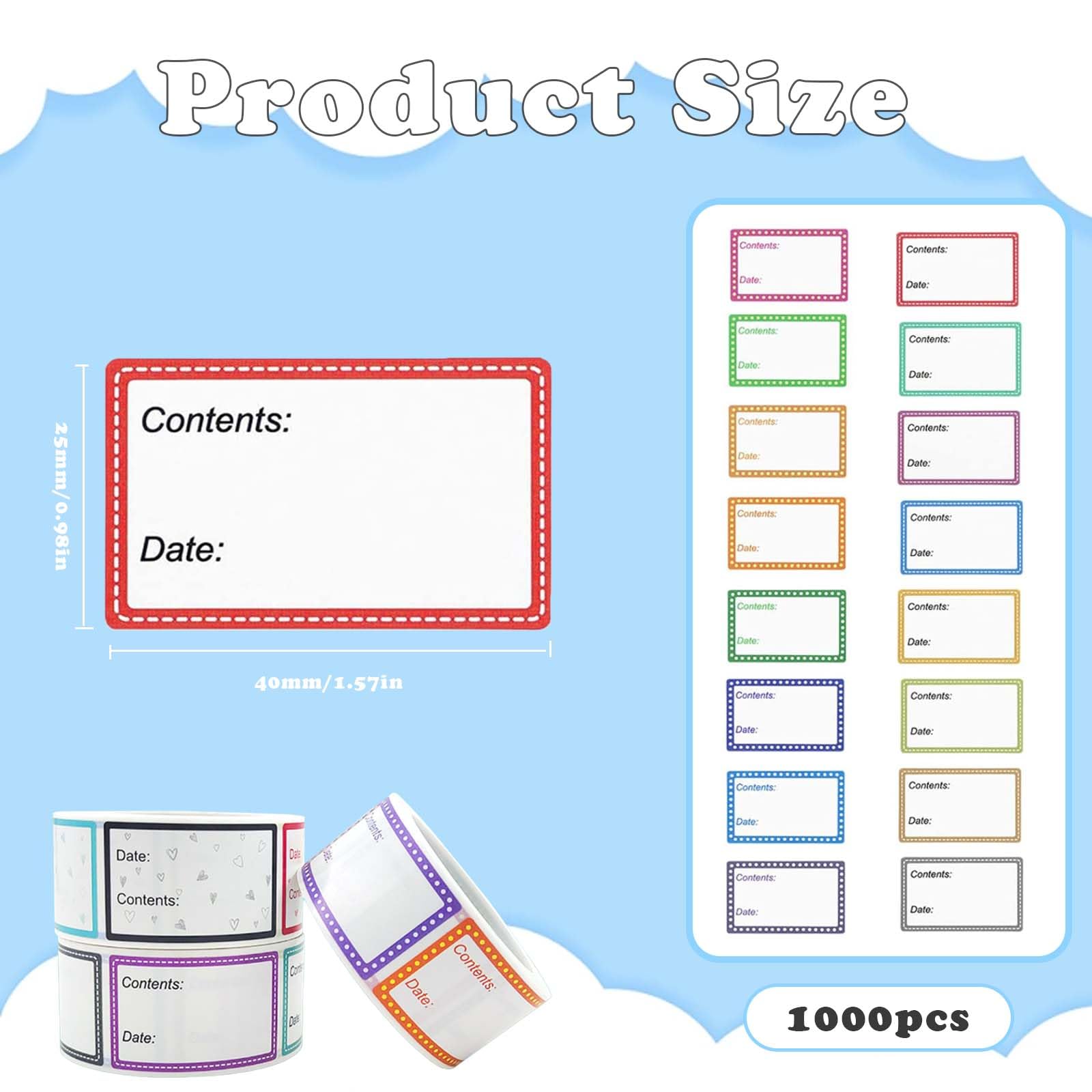 Etichette Adesive Per Alimenti - 1000 Pezzi In 2 Rotoli - Scrivi Data E Nome - Rimovibili Per Congelatore - Foto 5