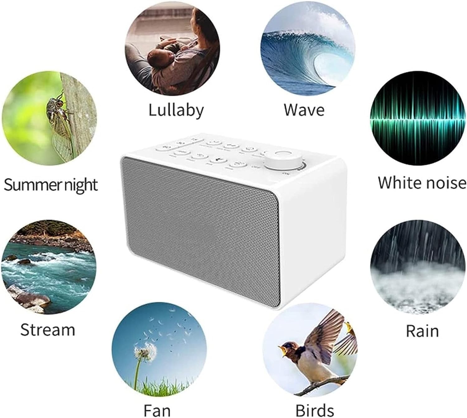 Máquina de Sonido de Ruido Blanco de Alta fidelidad de Adaptive Sound Technologies con Ventilador único sin Bucle y Sonidos de Ruido Blanco y Temporizador de Apagado