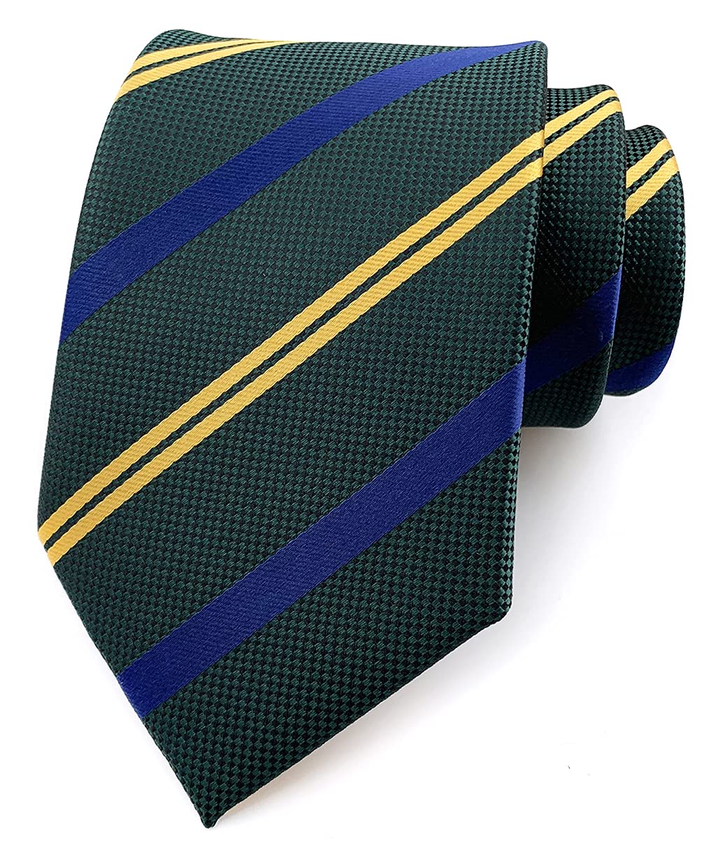 KihatwinMen's Wide Stripe Ties Jacquard Pattern Business Formal Designer College Neckties