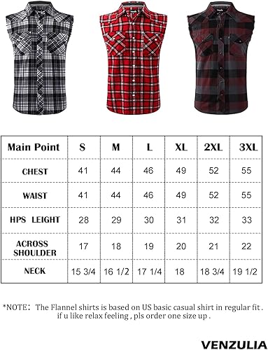 Miniatura 5 de Camisa casual de franela a cuadros para hombre, sin mangas, con bolsillo