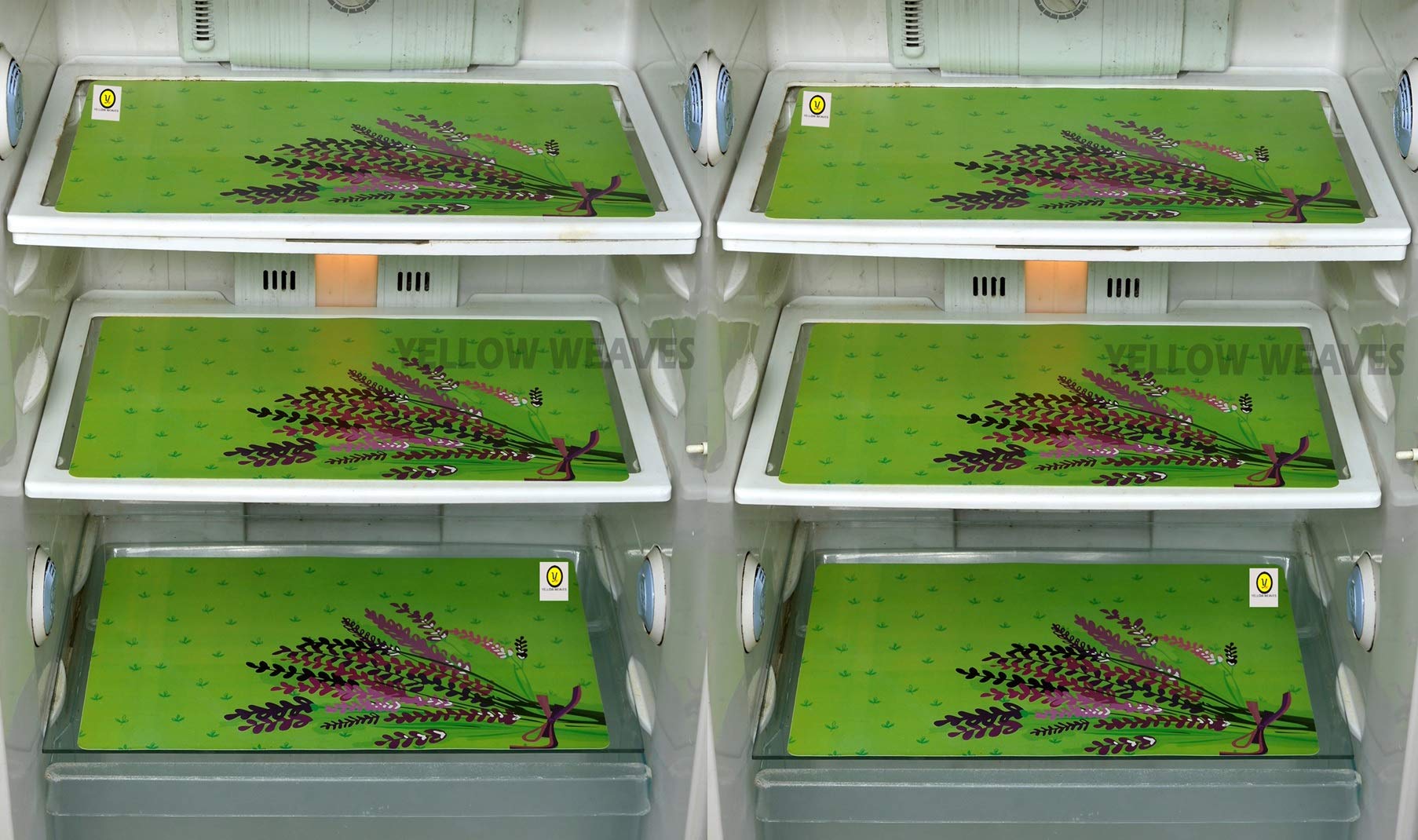 Yellow Weaves Fridge Mats - Protect Shelves! -5 Yellow Weaves Fridge Mats - Protect Shelves! -5