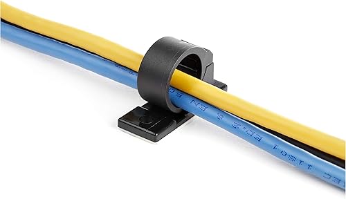 Miniatura 5 de StarTech.com 100 Adhesive Cable Management Clips Black - Network/Ethernet/Office Desk/Computer Cord Organizer - Sticky Cable/Wire Holders - Nylon