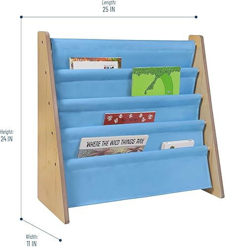 Miniatura 2 de Wildkin Estantería de lona para niños y niñas, diseño de madera con cuatro estantes de tela, mantiene dormitorios, salas de juegos y aulas