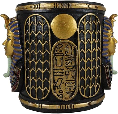 Miniatura 9 de Ebros Gift Clásica realeza egipcia rey Tut faraón papelería titular de la pluma 4 "H oficina escritorio organizador Tutankamón antiguo gobernante de