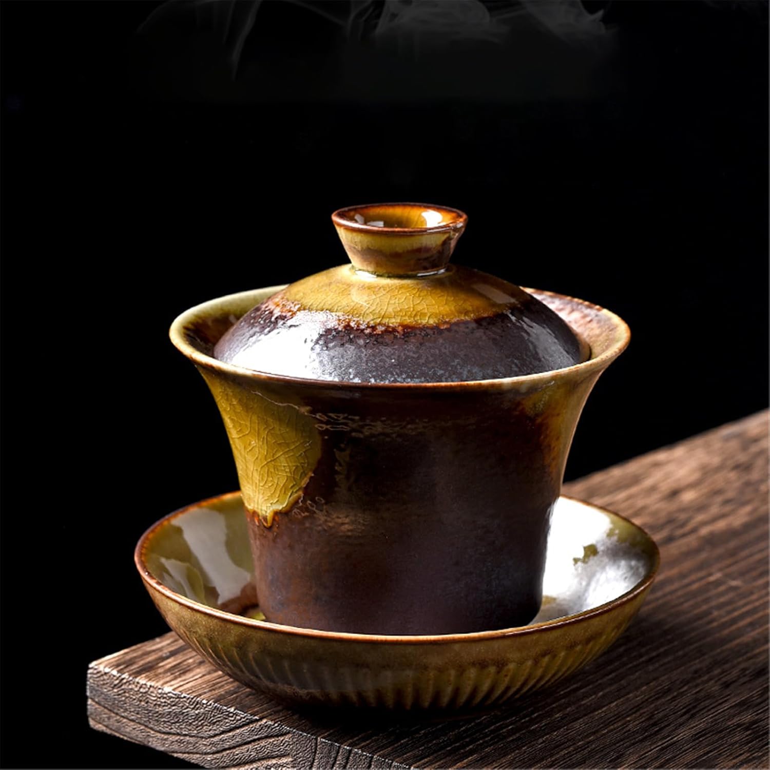 Elegant Gaiwan Tea Cup with Lid Chinese Traditional Tea Brewing Set-style1
