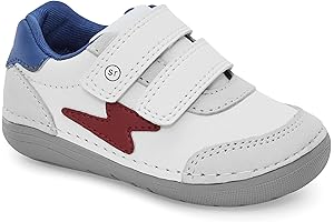 Stride Rite First Walker Boy's SM Kennedy Athletic Sneaker, White Multi, 4 Toddler